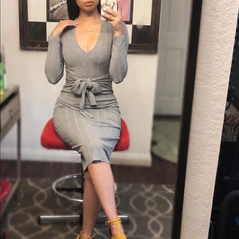 Gray Midi Dress